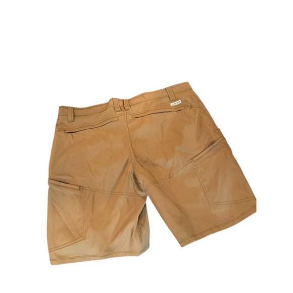 Men's LIVSN Khaki ecotrek Flat Front Shorts Waist 38 with Orange Accent k13 - Picture 2 of 3